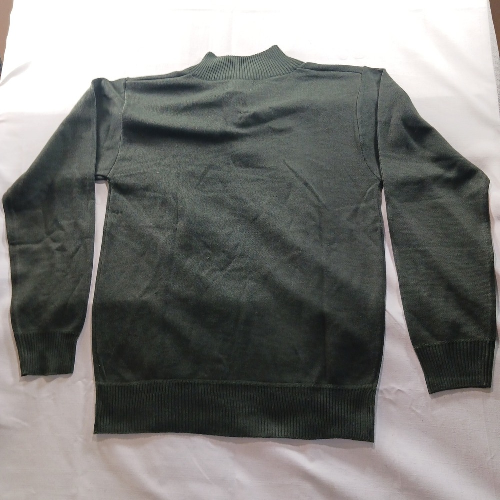 Billy London Mens Olive Green Quarter Zip Sweater Mock Neck BL1801-40 NEW - Picture 9 of 9